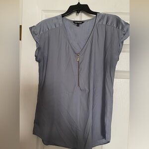 Express Women's Slate Blue Zipper Blouse